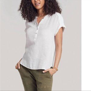 faherty desmond gauze top in white